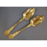 Two Scottish sterling silver serving spoons hallmarked Glasgow 1845, maker John Murray or John Muir,