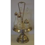 Victorian silver plated 5 piece cruet set 39cm high approx.