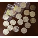 Eighteen Australian 1966 silver 50 cent pieces