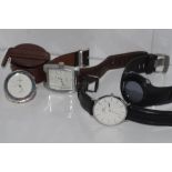 Two gentlemen's wristwatches, Garvin watch with a links of London pocket clock in case