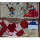 Collection of early plastic brooches including red Scottie brooch where head moves