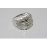 18ct white gold and diamond stacker style ring TDW=1.88ct, weight: approx 7.72 grams, size: O/7
