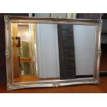 Large ornately framed bevelled mirror 174cm x 122cm, can be hung in vertical or horizontal