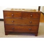 Georgian mahogany chest of drawers with 2 short & 2 long drawers, 109cm wide, 47cm deep, 82cm high