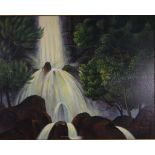 Paul Atroshenko (1937-. ) "The waterfall" oil on board, signed lower right, 39cm X 49cm approx