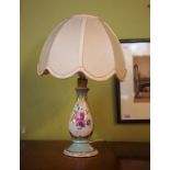 Limoges hand painted porcelain lamp 39cm high