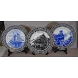 Three C1920 Wedgwood display plates D27cm approx