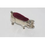 Silver pig pin cushion