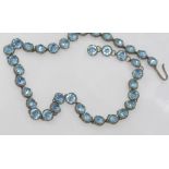 Blue crystal necklace marked Simpson