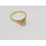 18ct yellow gold and diamond ring weight: approx 2.6 grams, size: H/3-4