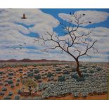 Hugh Robert Schultz (1921-), 'Koonaberri Country Range', near Broken Hill, oil on board, signed