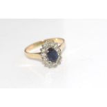 9ct yellow gold and blue stone ring testing suggest sapphire, weight: approx 2.8 grams, size: S/9
