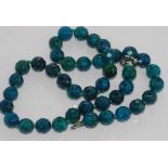 Facetted azurite necklace with bolt clasp size: approx 47cm length