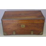 Antique brass bound mahogany chest 49.5cm x 24.5cm, 23.5 high approx.
