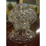 Large vintage cut crystal lamp 23cm high approx.