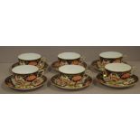 Six Royal Crown Derby cups & saucers pattern 8453