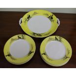 Limoges "La Chase" (The Hunt) set for 8 together with a serving plate