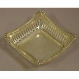 Sterling silver pierced dish hallmarked Chester 1912, 66g approx.