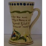 Vintage Torquay mottoware pottery mug in the scandy pattern, H14.5cm approx