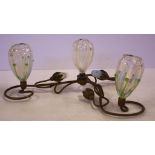 Art Nouveau vaseline glass centrepiece 30cm wide