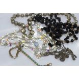 Five various vintage necklaces including marcasite and a bracelet