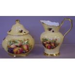 Aynsley "Orchard Gold" lidded pot and jug