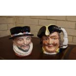 Two Royal Doulton character jugs comprising 'Beaf-eater' and 'Capt. Henry Morgan', 18 cm high (
