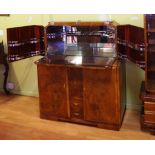 Australian Art Deco burr Cocktail Cabinet, c. 1940 attributed to Edward Hill, maker's label inside