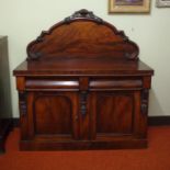 Victorian mahogany sideboard 136cm wide, 149cm high approx
