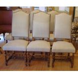 Set of 6 French oak dining chairs