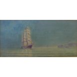 Frederick J. (Fred) Elliott (1864-1949), untitled clipper ship, watercolour, signed lower right,
