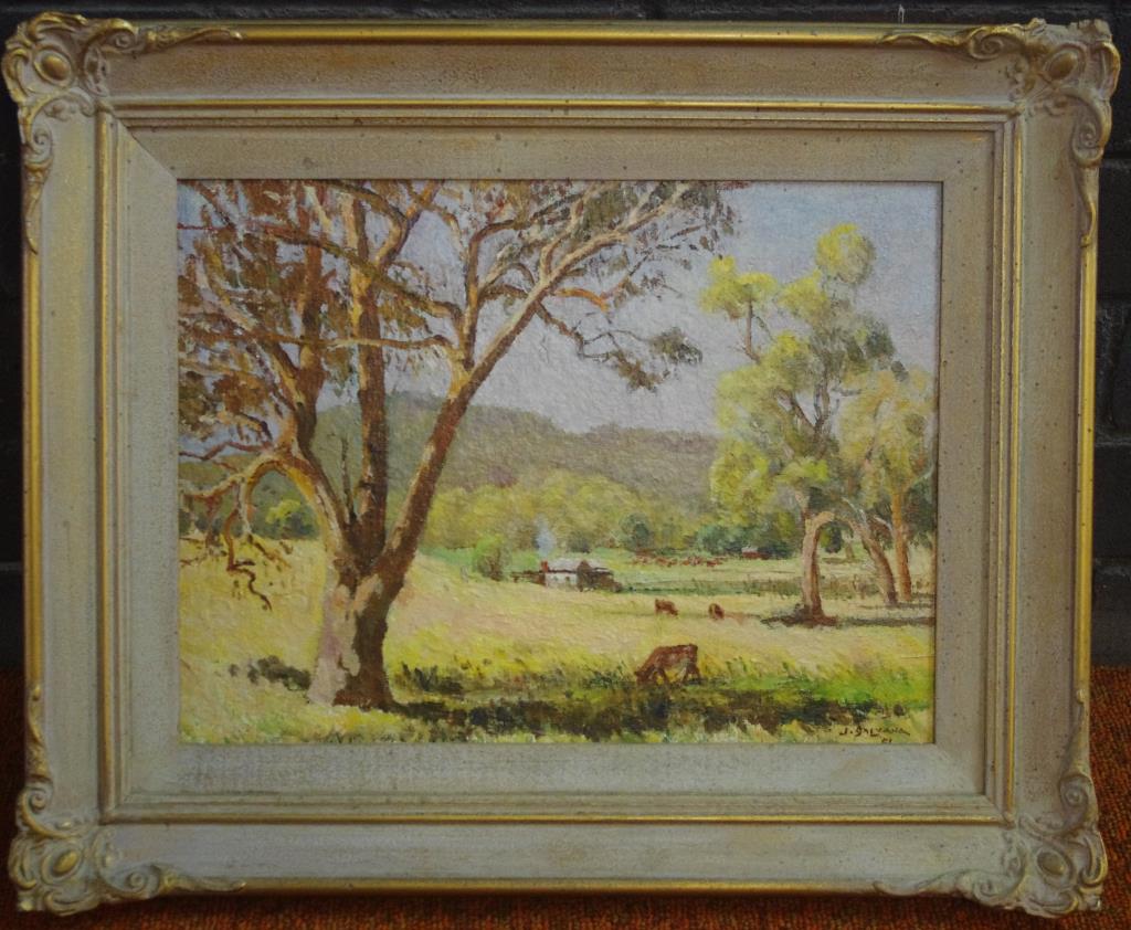 John Salvana (1873-1956) "Rural Landscape" oil on board, signed and dated lower right, 29 x 39 cm - Image 2 of 3
