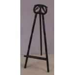 Vintage carved timber easel bamboo decoration, 46cm high approx.
