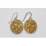 Yellow sapphire earrings with 9ct white gold hooks