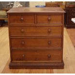 Victorian cedar chest of drawers with 2 short and 3 long drawers, 105cm wide, 54cm deep, 111cm high