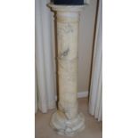 Large white marble column 1 metre high