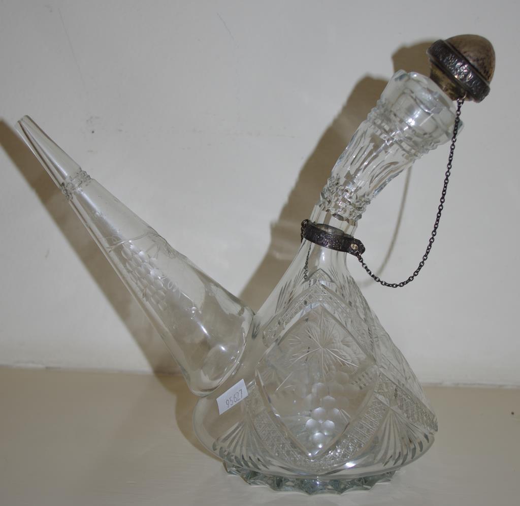 Fine cut crystal wine pourer in the Spanish style