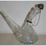 Fine cut crystal wine pourer in the Spanish style