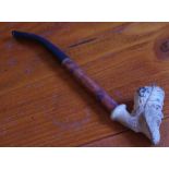 Antique carved meerschaum pipe