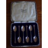 Set of 6 Fairfax & Roberts silver coffee spoons hallmarked Sheffield 1941