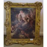 European School, Cherubs & rams oil on canvas, 45 by 34cm