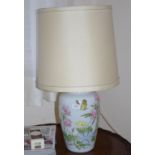 German Floral porcelain table lamp