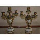 Pair of ormolu & marble candlesticks Height 36cm