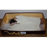 Box of vintage ladies leather gloves