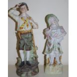Two various antique German bisque figures