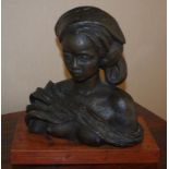 Arthur Fleischmann (1896-1990) Bali Girl bronzed fibre-glass, 27cm high