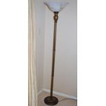 Pair of marble topped lights 183cm high