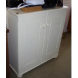 White painted two door cupboard