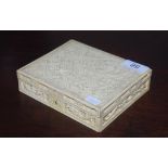 Antique Indian ivory carved box one panel missing. NB Export only permitted with CITES