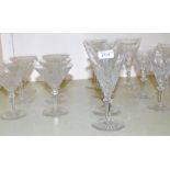 Part set of vintage cut crystal glasses